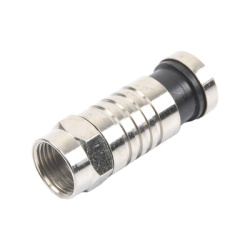 EPCOM TITANIUM TT-CON-509-RG6 Conector F Macho de Compresion para cable RG-6 Cuerpo de Bronce Niquelado.