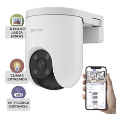 EZVIZ CSH8C/3MP Camara PT / Wi-Fi / Resolucion 3 Megapixel (2K) / Audio de Dos Vias / Vision Nocturna en Color / AI Deteccion de Humanos y Vehiculos / Defensa Activa con Sirena y Luz Estroboscopica /