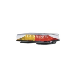 FEDERAL SIGNAL 454-301-CAR Barra de luces Highlighter LED Solaris con montaje de succion e iman (2 colores domo claro). Ambar/Rojo.