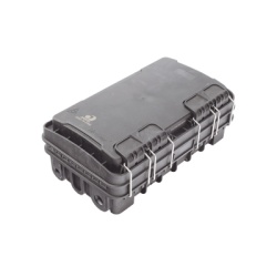 FIBERHOME FDP-420E-8 Caja de Distribucion de Fibra Optica para 24 Empalmes con 8 acopladores SC/APC simplex Exterior IP65 Color Negro