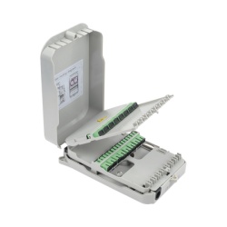 FIBERHOME FTB-523-SCA Caja Terminal de Fibra Optica para instalacion en interior montaje en pared 16 acopladores SC/APC monomodo hasta 16 empalmes