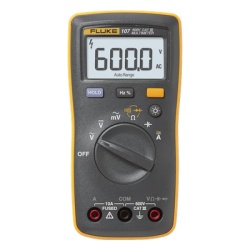 FLUKE FLUKE-107ESP Multimetro Digital de Tamano Compacto Para Medicion de Corriente y Tension Uso con Voltaje Maximo de 600 V Pantalla LED Retroiluminada