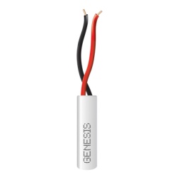 GENESIS 2101-1101/1000 Bobina de 305 Metros (1000 Pies) / Alambre de Cobre 2 x 22 AWG / Tipo Alarmas CMR-CL3R / Riser / Color Blanco / Para Aplicaciones de Alarmas de Intrusion / Automatizacion