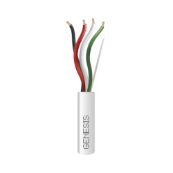 GENESIS 2115-1101/1000 Bobina de 305 Metros (1000 Pies) / Cable de Cobre / 4 x 18 AWG / Riser / Color Blanco / Para Aplicaciones de Alarmas de Intrusion/Control de Acceso/ Automatizacion / Interfonos