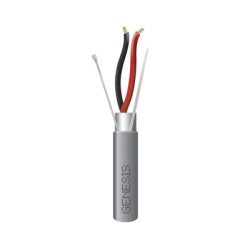 GENESIS 2202-1109/1000 Bobina de 305 Metros (1000 Pies) / Cable 2 x 22 AWG / Color Gris / Blindado / Riser / Aplicaciones de Audio Control de Acceso y Automatizacion