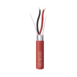 GENESIS 4402-5504 Bobina de 152 Metros (500 Pies) de Alambre / 2 x 18 AWG / Riser / BLINDADO / Tipo FPLR / Color Rojo / Para Aplicaciones en Sistemas de Deteccion de Incendio y Sistemas de Evacuacion