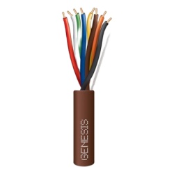 GENESIS 4707-4607 Bolsa de 38 Metros (124.67 Pies) / Alambre de Cobre / 8 x 20 AWG / Tipo CL2 / Para Interior / Color Cafe / Para Aplicaciones de Alarmas de Intrusion y Automatizacion