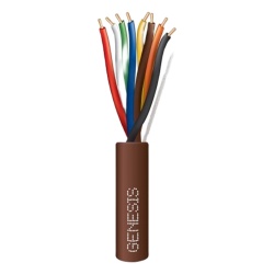 GENESIS 4707-4607 Bolsa de 38 Metros (124.67 Pies) / Alambre de Cobre / 8 x 20 AWG / Tipo CL2 / Para Interior / Color Cafe / Para Aplicaciones de Alarmas de Intrusion y Automatizacion