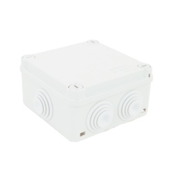 GEWISS GW-44-024 Caja Estanca de PVC Para Derivacion y Conexion 6 Entradas Tapa con Tornillo de 1/4" de Vuelta 100x100x50 mm (Area Interna) Uso Exterior IP55 Material que no Propaga el Fuego y Libre d