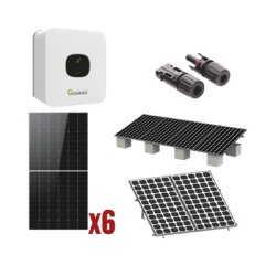 GROWATT MIC3300KIT1 Kit Solar Interconexion / 3kW 220Vca / Inversor GROWATT/ Montaje Incluido