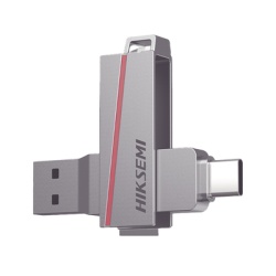 HIKSEMI by HIKVISION HS-USB-E307C/256G Memoria USB Dual de 256 GB / USB-C y USB-A / Transferencia de Alta Velocidad / Metalica / Compatible con Dispositivos Moviles Windows Mac y Linux
