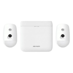 HIKVISION AX-PRO-KIT-96-PIR-CAM Kit de Alarma Inalámbrica / 96 Zonas / 2 PIRCAM con Videoverificación / GSM 3G/4G / Batería de Respaldo 12 h / Inmunidad a Mascotas 30 kg / Frecuencia 433 MHz