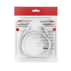HIKVISION DS-1NP6UEC0-100-W Cable de Parcheo (Patch Cord) / UTP / Cat. 6 (24 AWG) / 1 Metro (3.28 Pies) / Color Blanco / Ideal para PoE+ / Interior