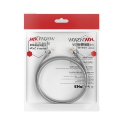 HIKVISION DS-1NP6UEC0-1000-G Cable de Parcheo (Patch Cord) / UTP / Cat. 6 (24 AWG) / 10 Metros (32.81 Pies) / Color Gris / Ideal para PoE+ / Interior