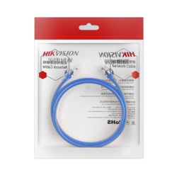 HIKVISION DS-1NP6UEC0-200-B Cable de Parcheo (Patch Cord) / UTP / Cat. 6 (24 AWG) / 2 Metros (6.56 Pies) / Color Azul / Ideal para PoE+ / Interior