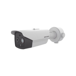HIKVISION DS-2TD2628-7/QA Bala IP Dual / Termica 6.9 mm (256 x 192) / Optico 6.4 mm (4 Megapixel) / 30 mts IR / Exterior IP67 / PoE / Termometrica / Deteccion de Temperatura / Sirena y Luz Intermitent