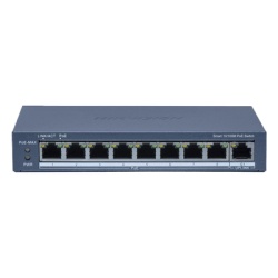 HIKVISION DS-3E1309P-EI/M Switch PoE+ Monitoreable / 8 Puertos 10/100 Mbps / 1 Puerto Gigabit Uplink / 60 W / Alcance Extendido 300 m (984.3 ft) / Gestión en Nube