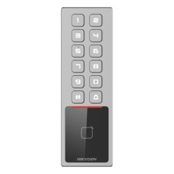HIKVISION DS-K1T805MX Teclado de Control de Acceso Antivandálico / IP65 & IK08 / 3,000 Usuarios / 10,000 Tarjetas / Lector MIFARE 13.56 MHz / TCP/IP y RS485 / 100,000 Eventos