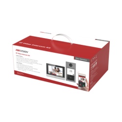 HIKVISION DS-KIS604-P(B) Kit de Videoportero IP (Frente de Calle + Monitor + Memoria MicroSD) / Llamada y Apertura Remota desde App Hik-Connect / Soporta 2 Puertas / Apertura con Tarjeta MIFARE