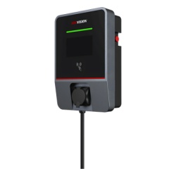 HIKVISION DS-TMP102-A1(H)(22KW)(EU) Estación de Carga para Vehículos Eléctricos / 22 kW / 32 A / Conector Tipo 2 (IEC 62196) / 400 V Trifásico y 230 V Monofásico / Pantalla LCD 7 in (17.8 cm) / Plug and Play / RFID / App / OCPP / IP55 / IK08