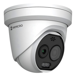 HIKVISION HM-TD1228T-2/G1/T3A Cámara Turret IP Bi-espectral / Térmica 256×192 / Óptica 5 Megapixel / Detección de Temperatura -20°C a 650°C / Dual Light 30 m (98.4 ft) / IA Avanzada