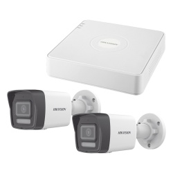 HIKVISION KIPCSTART Kit de Videovigilancia IP / 2 Megapixel / NVR 4 Canales con 4 Puertos PoE / 2 Cámaras Bala / ColorVu Lite 20 m (65.6 ft) / IR 30 m (98.4 ft) / AcuSense Lite