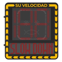 HIKVISION YJP7681-188-R Radar Medidor de Velocidad / Onda Milimétrica 60-62 GHz / Detección 100 m (328.1 ft) / 32 Objetivos / Pantalla LED ≥3000 cd/m² / 3 Carriles / IP66 / Ethernet