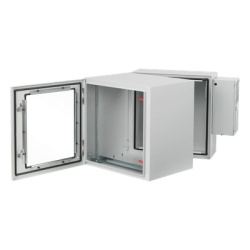 HOFFMAN PTHW242428G2A Gabinete Rack ProTek con Bisagra Doble Tipo 4 12U Ventana de Vidrio Aire Acondicionado Montaje Pared 600x612x710 mm Acero Gris Claro