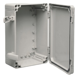 HOFFMAN Q604018ABI Gabinete QLine I Tipo 4X / 600 x 400 x 180 mm (23.62 x 15.75 x 7.09 in) / ABS / IP66 / Tapa Opaca con Tornillos / Montaje 580 x 380 mm / Gris RAL 7035