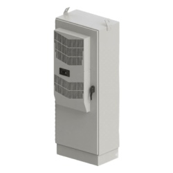 HOFFMAN T843044FTTXDASA Gabinete para Exterior Tipo 4X Doble Puerta de 43 UR / Aluminio Soldado / 2134 x 762 x 1118 mm (84 x 30 x 44 in) / Exterior IP66 / Montaje Almohadilla / Aire de Precision / Gri