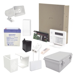 HONEYWELL ALARMA-VECINAL Kit de alarma vecinal con panel de 48 zonas hasta 40 botones de panico inalambricos y sirena de 30 W