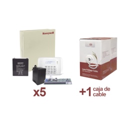 HONEYWELL HOME RESIDEO VISTA48/2204KT5 Kit de 5 paneles de control de alarma / VISTA-48LA / Hasta 48 zonas / Comunicación por línea telefónica / Batería y transformador / Cable 305 m