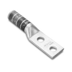 HUBBELL BURNDY HUB-YA6-C2T-C14 Zapata Terminal de Compresion de Barril Largo con Doble Ojillo para Tornillo 1/4" y Cable 6 AWG / Espaciado de 5/8".