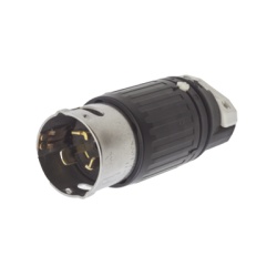 HUBBELL HUB-CS8-365C Enchufe Macho con Bloqueo de Media Vuelta Trifasico / 50 A 250 VCA 3 Fases / 3 Polos 4 Hilos / Grado Industrial / Color Negro y Blanco.