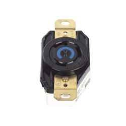 HUBBELL HUB-HBL-2620 Receptaculo de Media Vuelta Industrial 30 A 250 V CA 2 Polos 3 Hilos (Nema L6-30R) Color Negro.