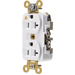 HUBBELL HUB-IG5362W Contacto Duplex Conexion a Tierra Aislada/ 20 A 125 V/ 2 polos 3 Hilos/ Color Blanco/ Nema 5- 20R/ Grado Industrial.