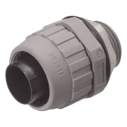 HUBBELL HUB-P050-NG-YA Conector Recto de Nylon de 1/2" para Tuberia Liquidtight Polytuff.