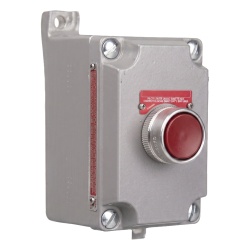 HUBBELL KILLARK HUB-XCS-2B2 Estacion de Control de Un Solo Boton Pulsador de Contacto Momentaneo/ Color Rojo (Stop) / Uso en Areas Clasificadas