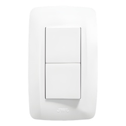 JWJ JTL-C7306 Apagador Escalera Doble de 10 A/ 127 V CA ~ 60 Hz / 1 1/2 Modulos / Color Blanco.