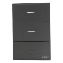 JWJ JTL-G7709 Placa con 3 Interruptores Sencillos 10 A 127 V 60 Hz.