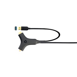 KRAMER CCU32/UC+H Adaptador Activo Multi-Formato | HDMI + USB 3.2 a USB-C | 4K@30Hz 4:4:4 | 60W PD | Carcasa ABS | Cable 2.7 m (8.85 ft) - Img 2