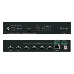 KRAMER DA3-24-H Distribuidor y Switcher 2x1:4 | 4K@60Hz 4:4:4 | HDMI 2.0b | HDCP 2.3 | 18Gbps | EDID Inteligente | Escalado Automatico | Audio Analogico | RS-232 | Alimentacion 20 VDC | Montaje en Rac