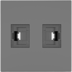 KRAMER MD-2RJ45(B) Módulo Pasivo TBUS / 2 Puertos RJ45 Passthrough / Entrada y Salida 2 Hembras / Color Negro Grafito RAL 9011