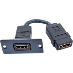 KRAMER W-H(W-HDMI)(B) Wall Plate Inserción HDMI / Espacio Simple / Conexión Frontal y Trasera / Diseño Pasivo / 5.05 x 5.80 x 2.34 cm