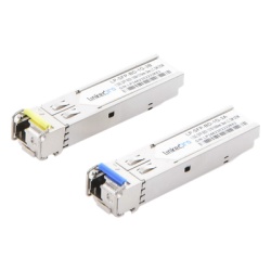 LINKEDPRO BY EPCOM LP-SFP-BD-1G-3 Transceptores Opticos Bidireccionales SFP (Mini-Gbic) / Monomodo 1310 & 1550 nm / 1.25 Gbps / 1000BASE-BX / Conector LC/UPC Simplex / DDM / Hasta 3 km / 2 Piezas