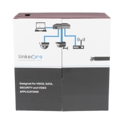 LINKEDPRO BY EPCOM PRO-CAT-5-EXT-LITE-DJ Bobina de Cable UTP 305 Metros (1000 Pies) Cat5e con Doble Forro para Exterior Climas Extremos Color Negro