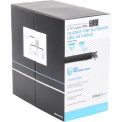 LINKEDPRO BY EPCOM PRO-CAT-6-EXT-LITES-V2 Bobina de Cable 305 Metros (1000 Pies) Cat6 24 AWG Climas Extremos Color Negro Sin Blindar para Intemperie