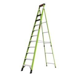 Little Giant Ladder Systems SENTINEL12 Escalera de 3.65 m Capacidad maxima de 170 Kg inclinada de fibra de vidrio con almohadilla de pared giratoria.