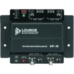 LOUROE ELECTRONICS IF2 Adaptador de Interfaz de Audio de Dos Zonas / Compatible con Micrófonos Louroe / Salidas RCA y 3.5 mm / Gain Adjust por Canal / 12 VDC
