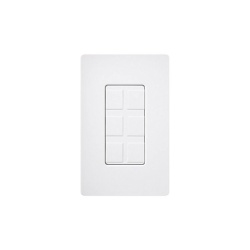 LUTRON ELECTRONICS CA6PFWH Marco de 6 puertos personalizable para conectores de red fibra optica coaxial y telefonia linea Claro color blanco